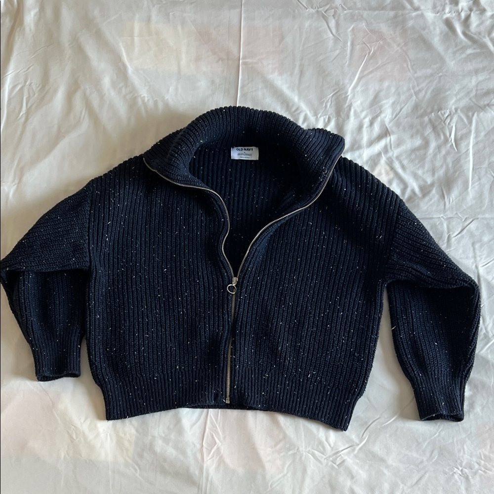 Old Navy Navy Blue Zip Sweater